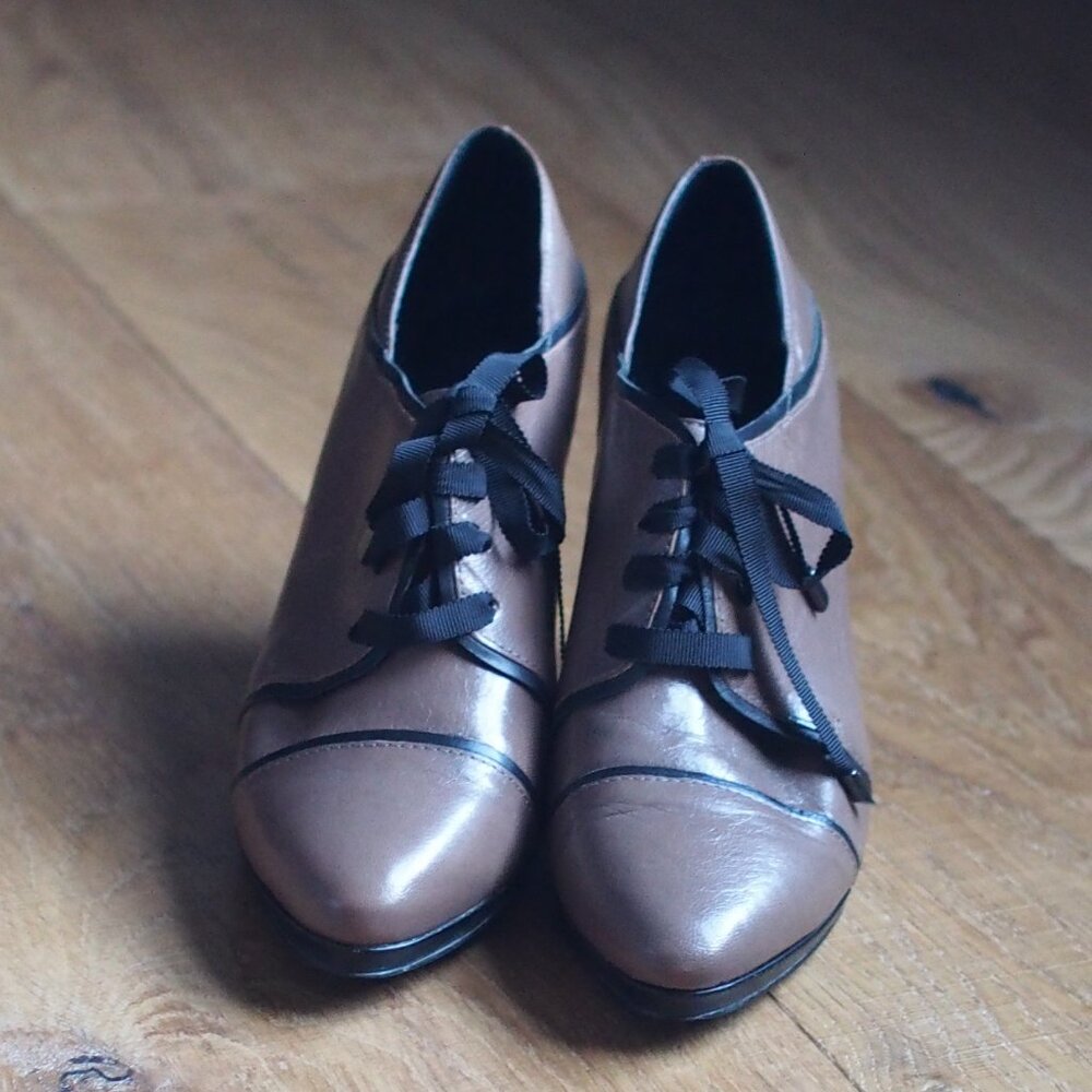 Tahari | Leather Lace-Up Booties